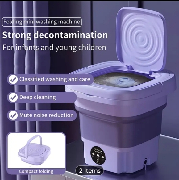 Compact Foldable Washing Machine in Purple - Picture 2 of 10